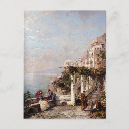 De kust van Amalfi door Franz Richard Unterberger Briefkaart (Voorkant)