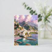 De kust van Amalfi is een van de mooiste Feestdagenkaart (Staand voorkant)