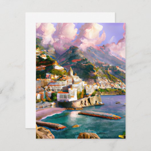 De kust van Amalfi is een van de mooiste Feestdagenkaart (Voorkant / Achterkant)