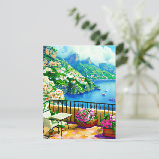 De kust van Amalfi is een van de mooiste Feestdagenkaart (Staand voorkant)