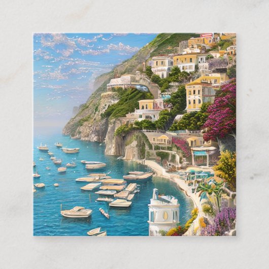 De kust van Amalfi is een van de mooiste Vierkante Visitekaartje (Voorkant)