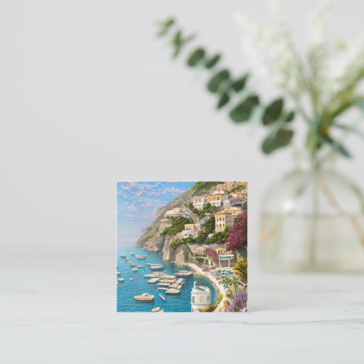 De kust van Amalfi is een van de mooiste Vierkante Visitekaartje (Staand voorkant)