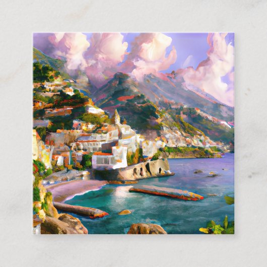 De kust van Amalfi is een van de mooiste Vierkante Visitekaartje (Voorkant)