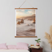 De kust van Californië bij zonsondergang Hangend Wandkleed (Slaapkamer)