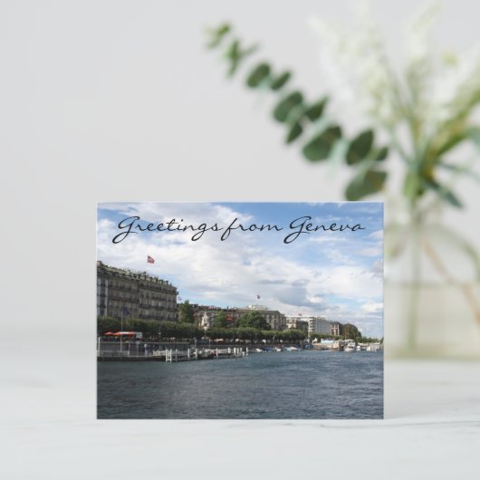 de kust van het genève - meer briefkaart (Staand voorkant)