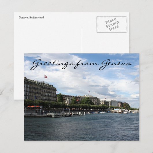 de kust van het genève - meer briefkaart (Voorkant / Achterkant)