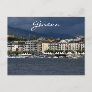 de kust van het genève - meer briefkaart