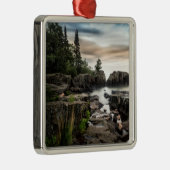 De kust van het meer van Superior | Minnesota Metalen Ornament (Rechts)