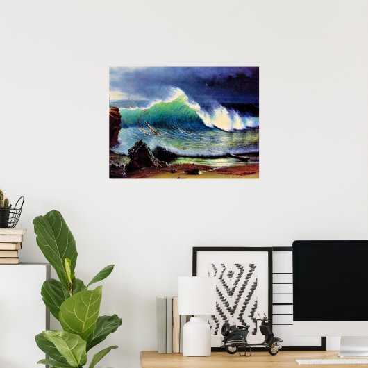 De kust van het Zee Turquoise Poster (Thuiskantoor)