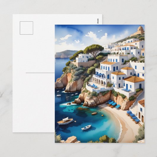 De kust van Ibiza is de thuisbasis van vele pracht Feestdagenkaart (Voorkant / Achterkant)