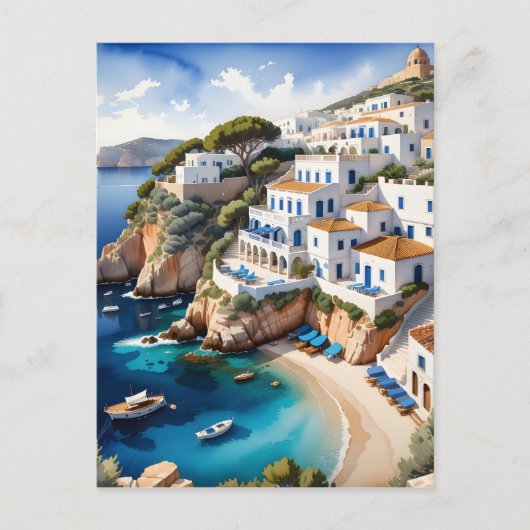 De kust van Ibiza is de thuisbasis van vele pracht Feestdagenkaart (Voorkant)