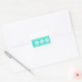 De kust Witte Turkooise Streep van het Roer Vierkante Sticker (Envelop)