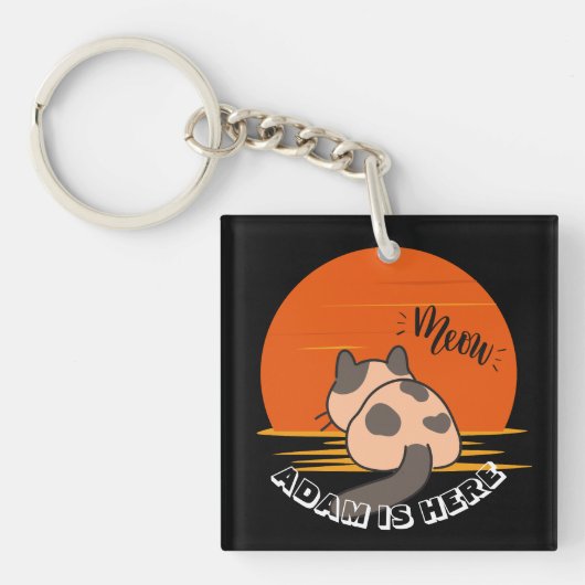DE KUSTKAT SUNSET DOCUSTOMIZE PERSONALISEERDE NAAM SLEUTELHANGER (voorkant)