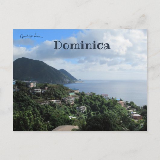 De kustlijn van Dominica Briefkaart (Voorkant)