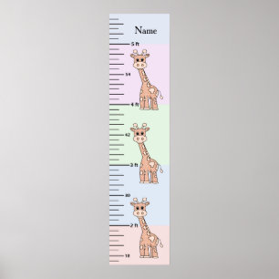 De Kute Grafiek van de Groei van de Giraffe voegt  Poster