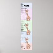 De Kute Grafiek van de Groei van de Giraffe voegt  Poster (Voorkant)