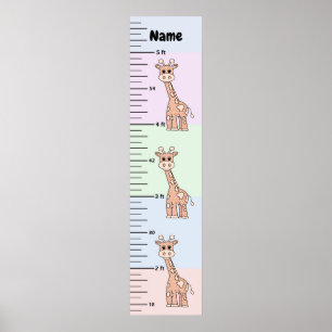 De Kute Grafiek van de Groei van de Giraffe voegt  Poster