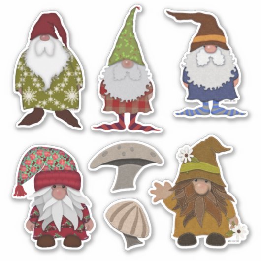 De Kutste Gnomen ooit | Kunst van Cherie Sticker (Voorkant)