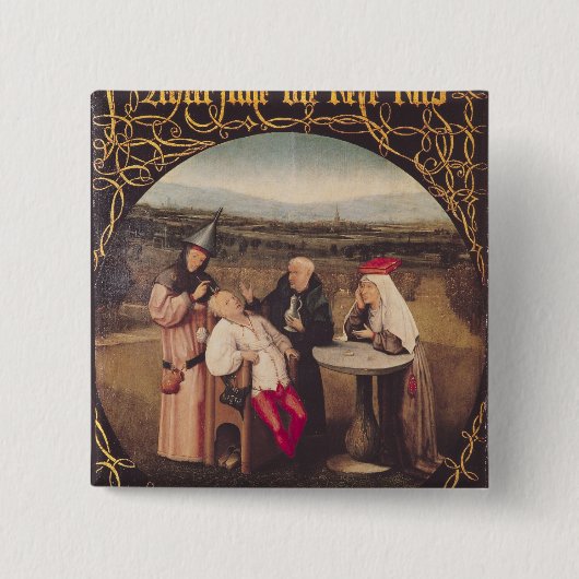 De kuur van Folly Vierkante Button 5,1 Cm (Voorkant)