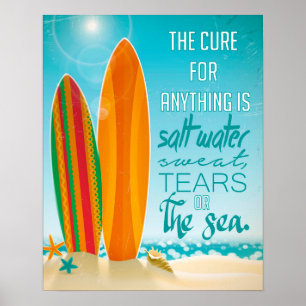 De kuur voor alles is zout water poster