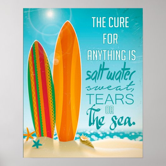 De kuur voor alles is zout water poster (Voorkant)