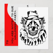 De kwaadaardige clown Halloween Kaart (Voorkant / Achterkant)
