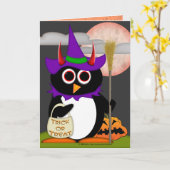 De kwade Heks van de Pinguïn Kaart (Gele Bloem)