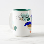 De kwakzalver van de dageraad: mooie Mallard eend Tweekleurige Koffiemok (Voorkant links)