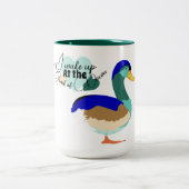 De kwakzalver van de dageraad: mooie Mallard eend Tweekleurige Koffiemok (Center)