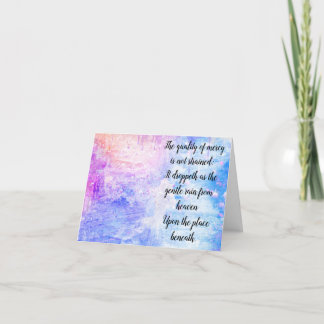 De kwaliteit van de barmhartigheid bedankkaart