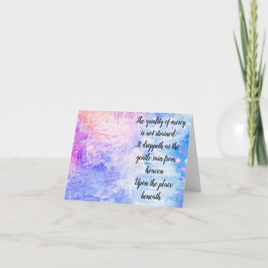 De kwaliteit van de barmhartigheid bedankkaart (Voorkant)