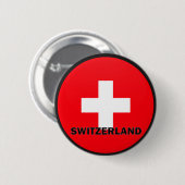 De kwaliteitsvlag Zwitserland Roundel Ronde Button 5,7 Cm (Voorkant /achterkant)