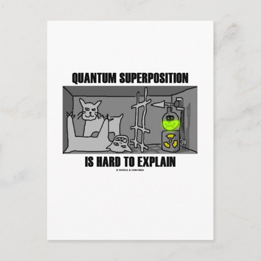 De kwantumsuperpositie is moeilijk te verklaren (f briefkaart (Voorkant)
