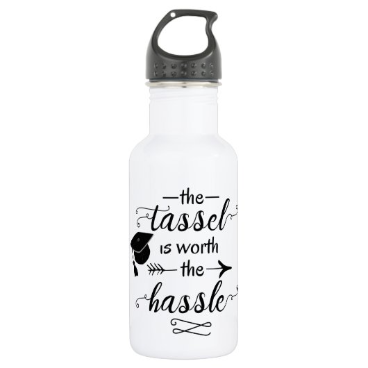De kwast is het gedoe waard waterfles (Voorkant)