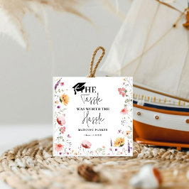 De kwastje waard het gedoe Wildflower Afstuderen Bedankjes Labels