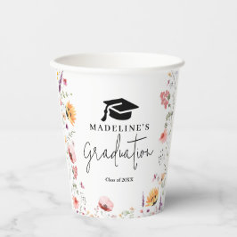 De kwastje waard het gedoe Wildflower Afstuderen Papieren Bekers