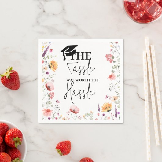 De kwastje waard het gedoe Wildflower Afstuderen Servet (Insitu)