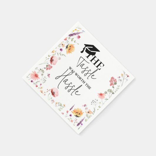 De kwastje waard het gedoe Wildflower Afstuderen Servet (Hoek)