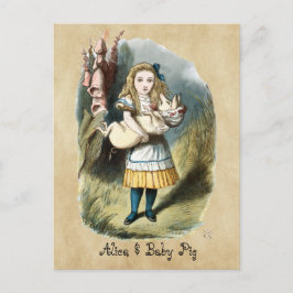 De kwekerij Alice, Baby varken in Wonderland Briefkaart