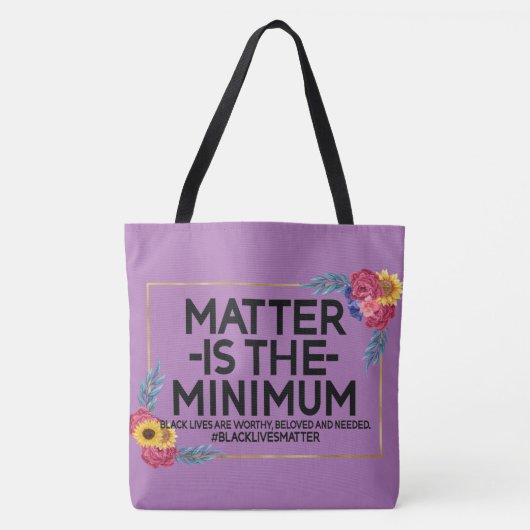 De kwestie is de MINIMALE douane BLM Tote Bag (Voorkant)