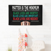 DE KWESTIE IS HET MINIMUM, ZWARTE LEVENS ZIJN ERG. SPANDOEK (Insitu)