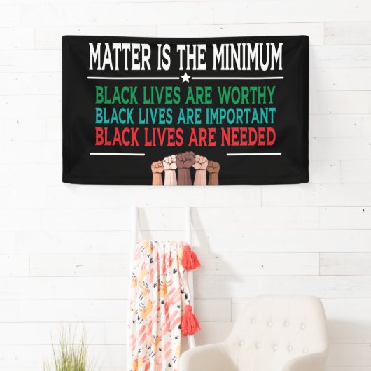 DE KWESTIE IS HET MINIMUM, ZWARTE LEVENS ZIJN ERG. SPANDOEK (Insitu)