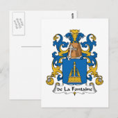 de la Fontaine Family Crest Briefkaart (Voorkant / Achterkant)