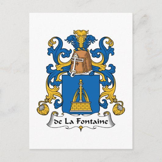 de la Fontaine Family Crest Briefkaart (Voorkant)