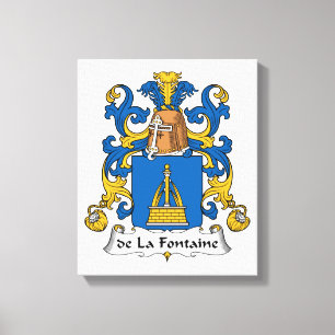 de la Fontaine Family Crest Canvas Afdruk