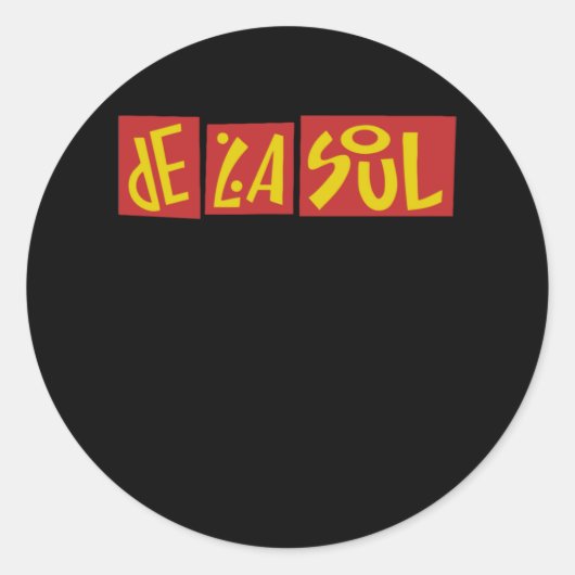 De La Soul Typografie Ronde Sticker (Voorkant)