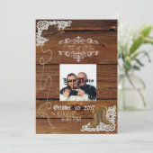 De laarzen & het Rustic Hood van de kant sparen de Save The Date (Staand voorkant)