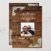 De laarzen & het Rustic Hood van de kant sparen de Save The Date (Voorkant / Achterkant)