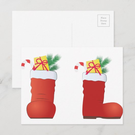 De Laarzen van Kerstmis Feestdagenkaart (Voorkant / Achterkant)