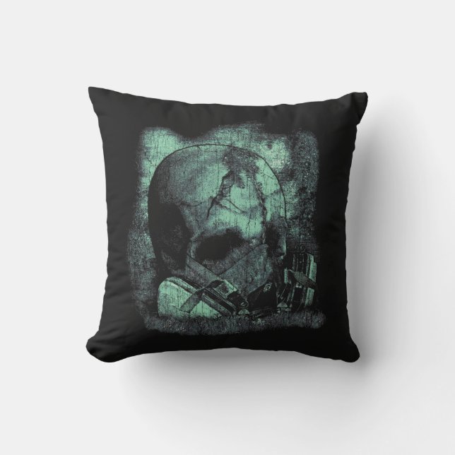 De laatste adem - Techno-Dystopian Streetwear Kussen (Voorkant)